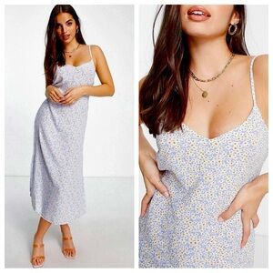 Midi cami floral dress with side split